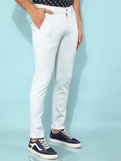 Blue Printed Trousers-Men Trousers-Crimsoune Club