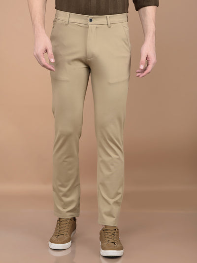 Khaki Printed Knitted Trousers