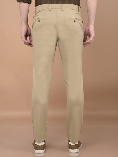 Khaki Printed Knitted Trousers