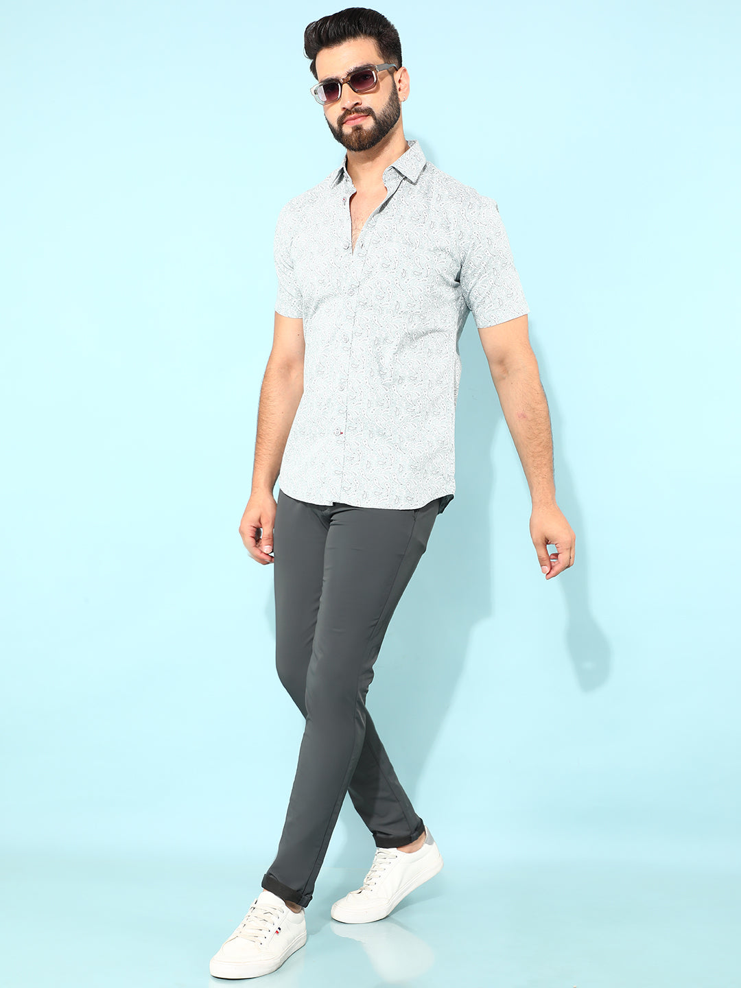 Grey Stretchable Trousers-Men Trousers-Crimsoune Club