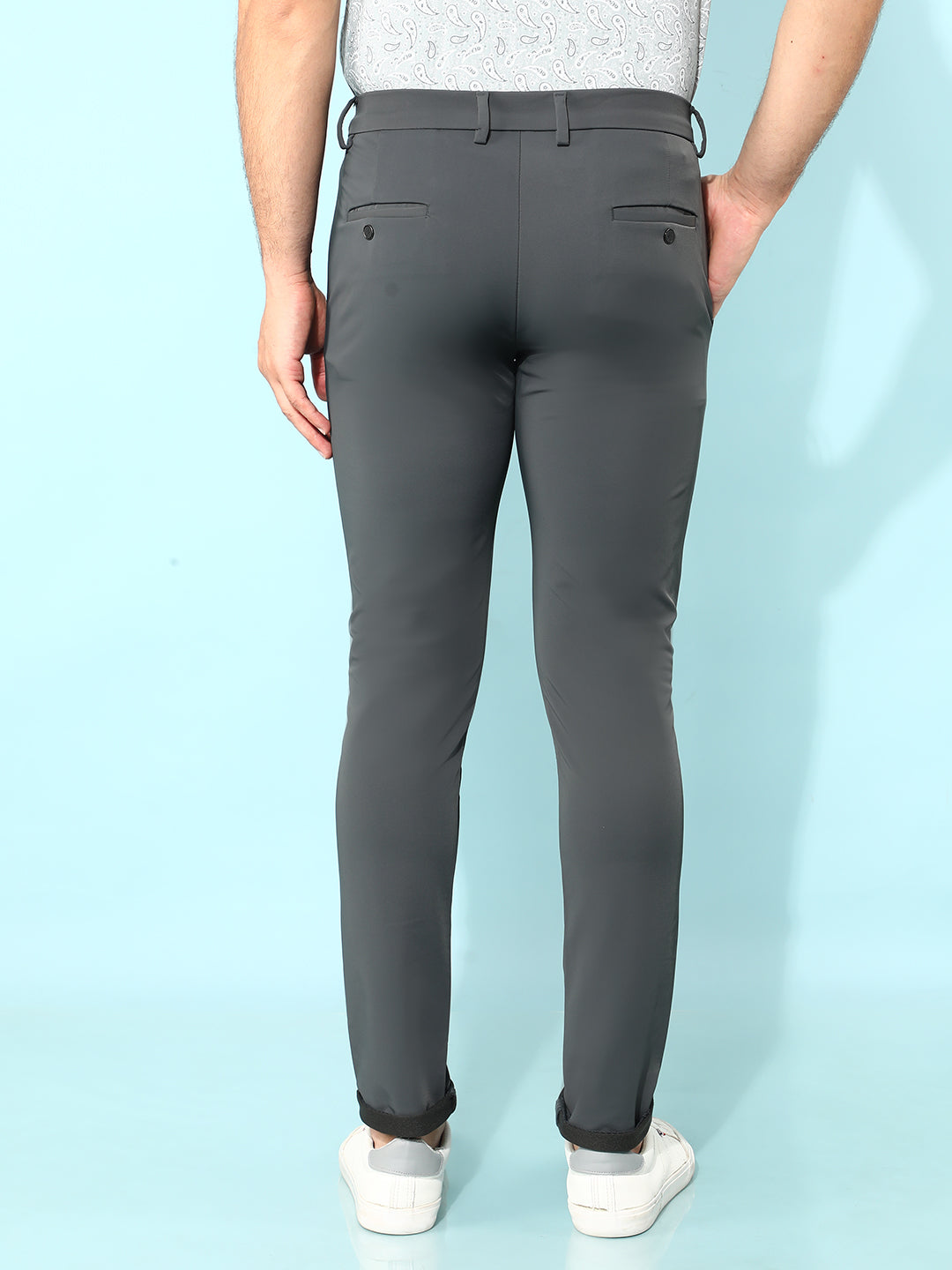 Grey Stretchable Trousers-Men Trousers-Crimsoune Club