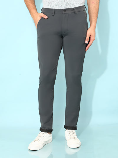 Grey Stretchable Trousers-Men Trousers-Crimsoune Club