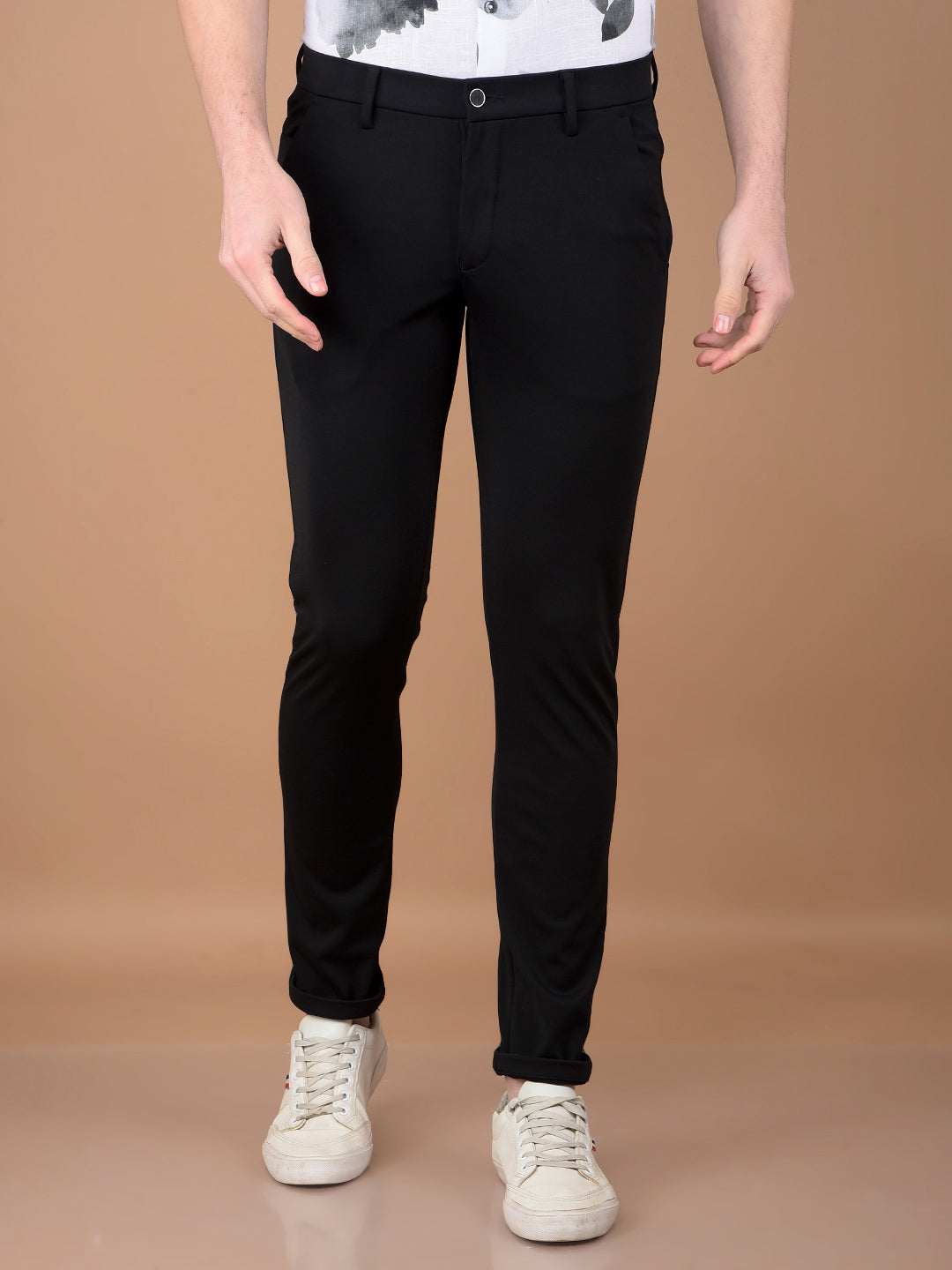 Black Knitted Trousers-Men Trousers-Crimsoune Club