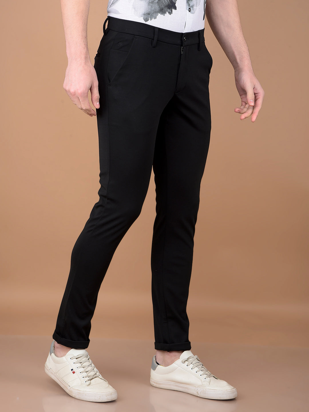 Black Knitted Trousers-Men Trousers-Crimsoune Club