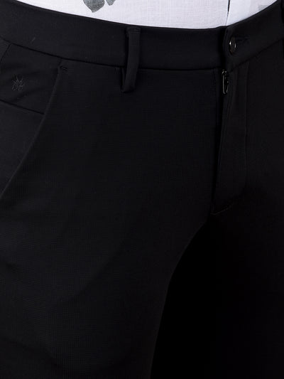 Black Knitted Trousers-Men Trousers-Crimsoune Club