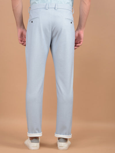 Blue Knitted Trousers-Men Trousers-Crimsoune Club