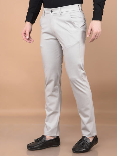 Grey Printed Knitted Trousers