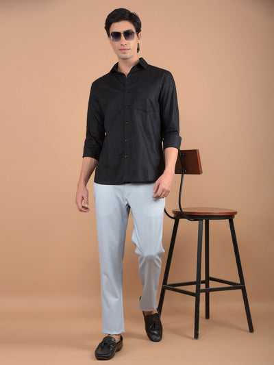 Blue Knitted Trousers-Men Trousers-Crimsoune Club