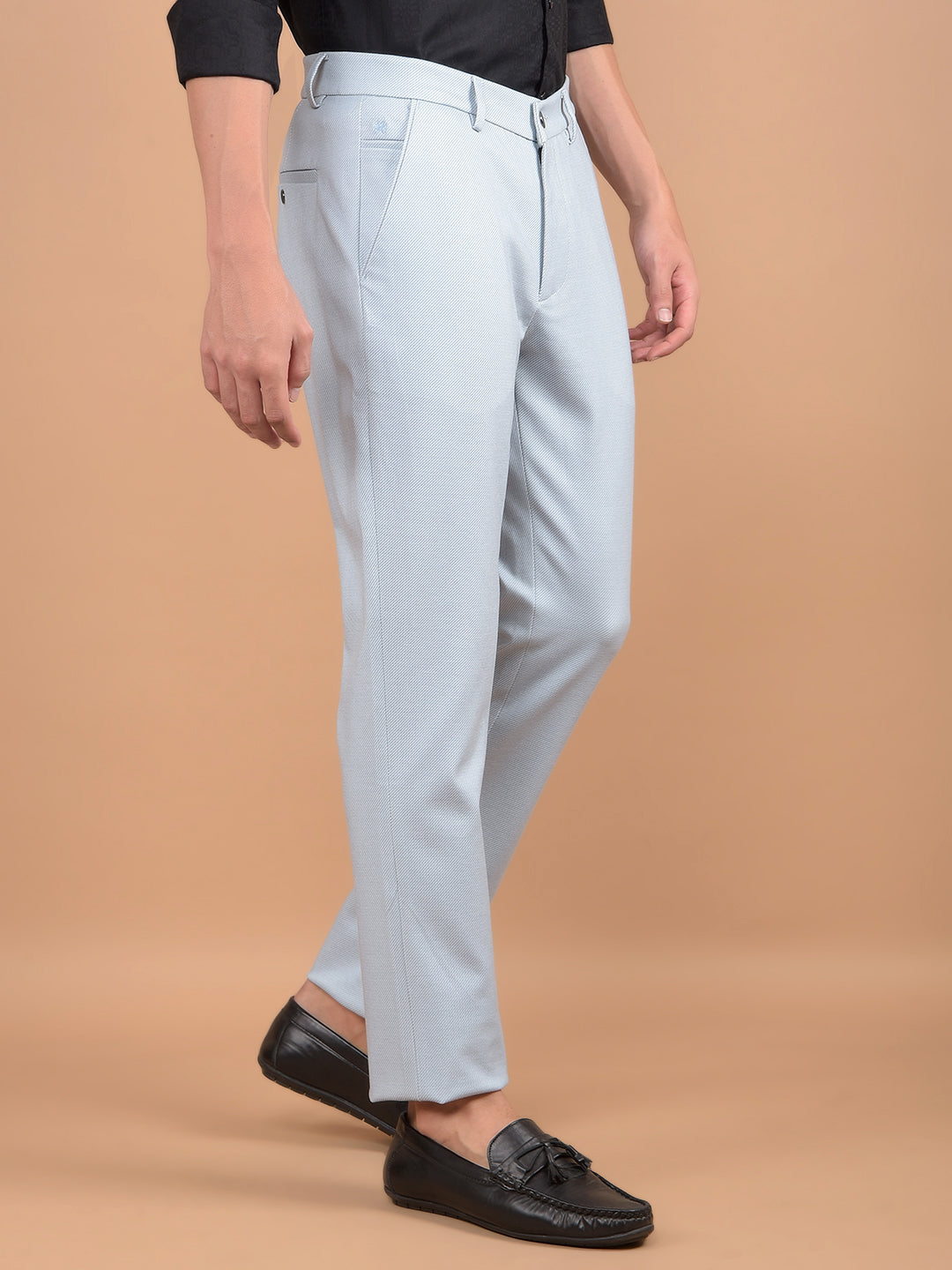 Blue Knitted Trousers-Men Trousers-Crimsoune Club