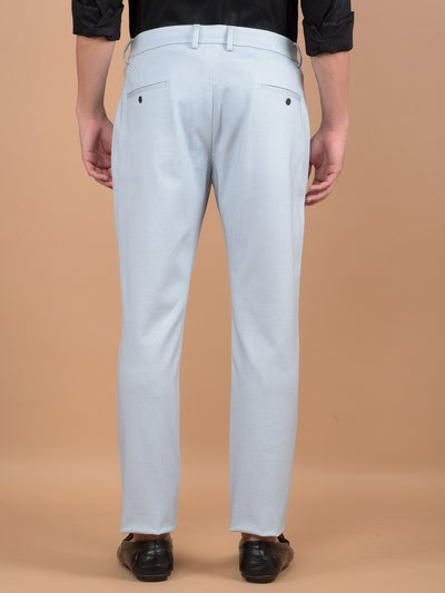 Blue Knitted Trousers-Men Trousers-Crimsoune Club