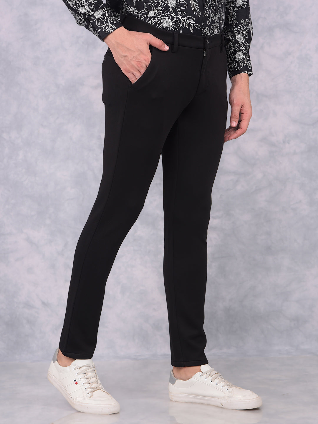 Black Knitted Trousers-Men Trousers-Crimsoune Club