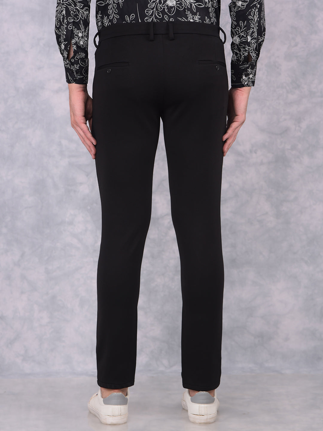 Black Knitted Trousers-Men Trousers-Crimsoune Club