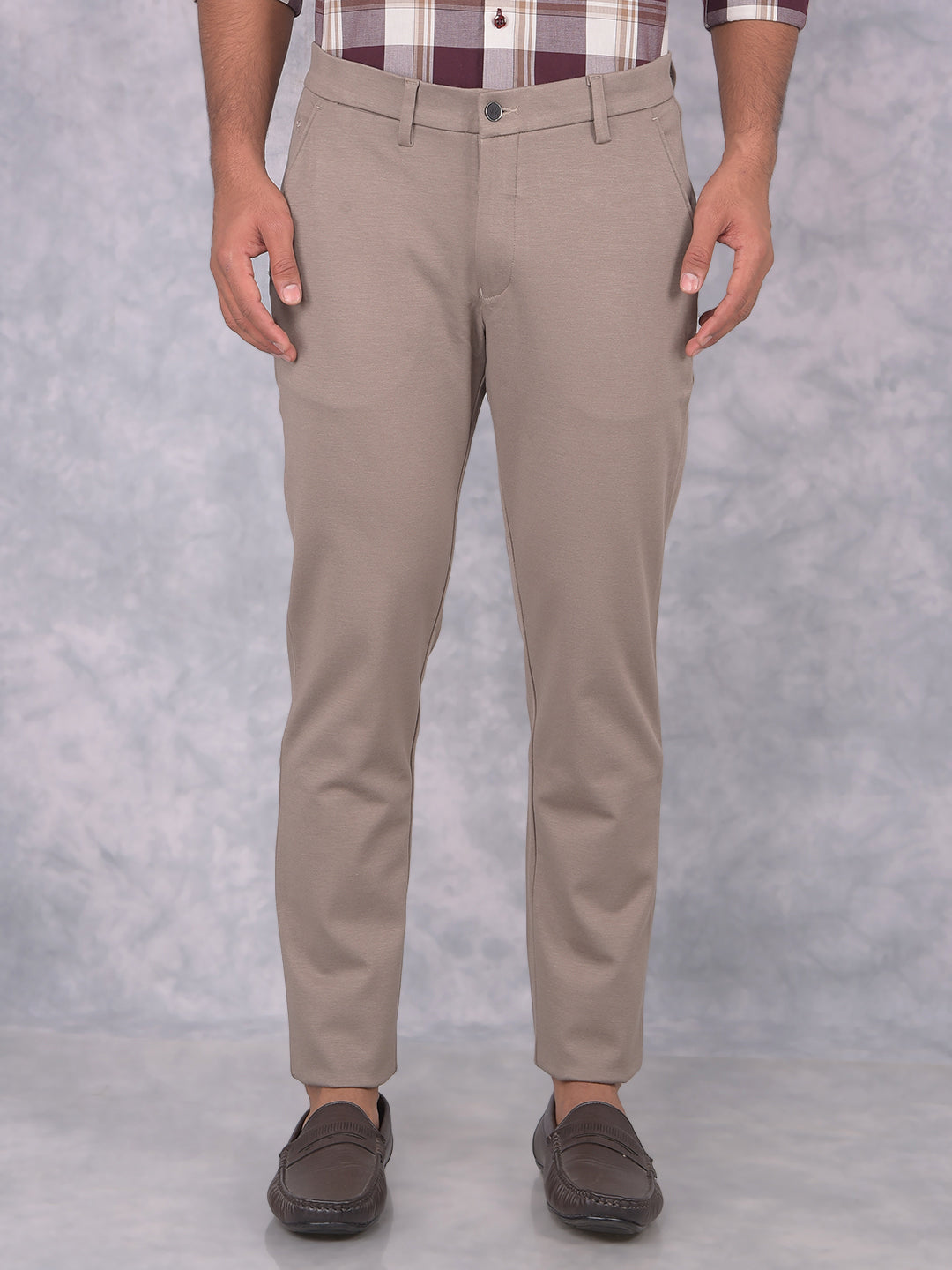 Khaki Trousers-Men Trousers-Crimsoune Club