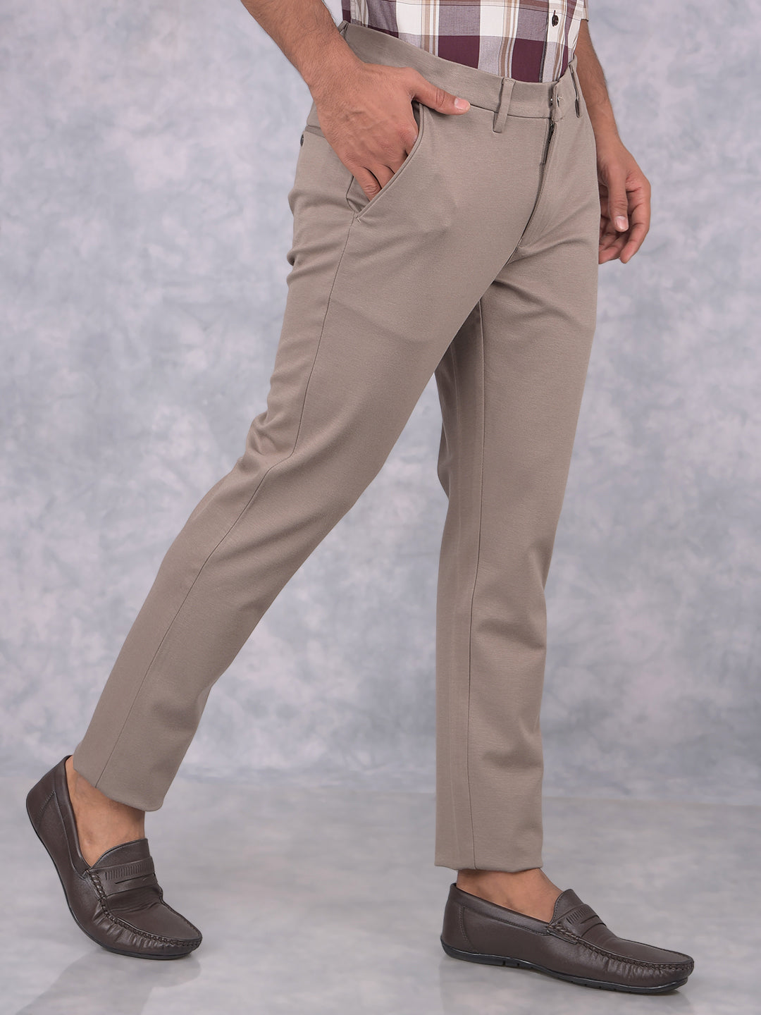 Khaki Trousers-Men Trousers-Crimsoune Club