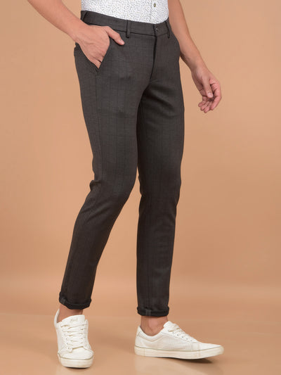 Brown Checked Trousers-Men Trousers-Crimsoune Club