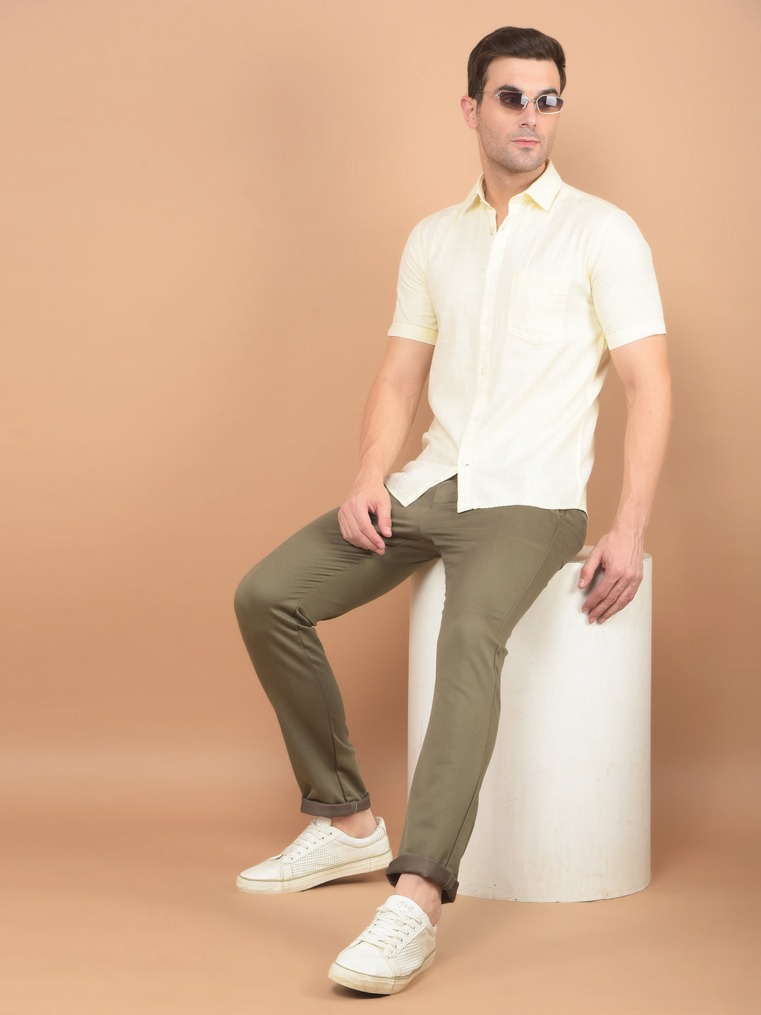 Khaki Trousers-Men Trousers-Crimsoune Club