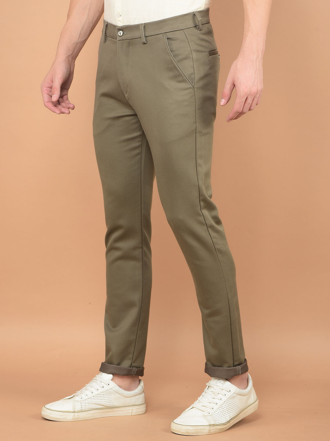 Khaki Trousers-Men Trousers-Crimsoune Club