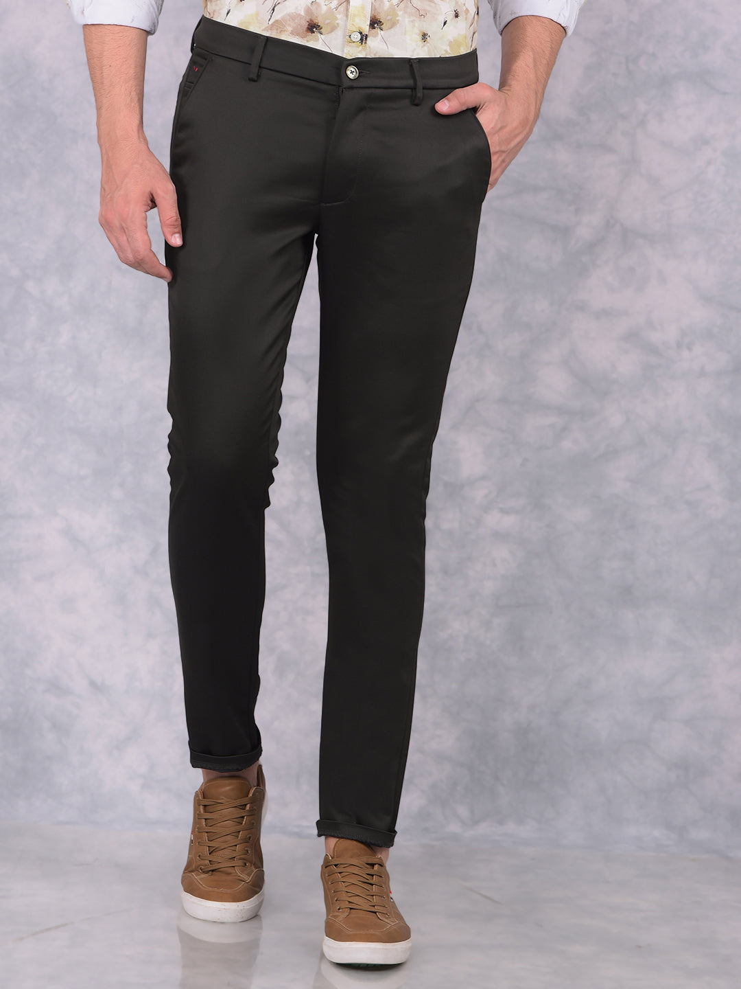 Olive Trousers-Men Trousers-Crimsoune Club