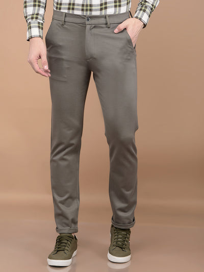 Olive Printed Knitted Trousers