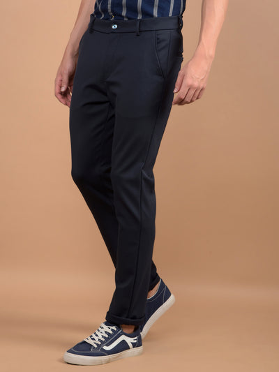 Navy Blue Trousers-Men Trousers-Crimsoune Club