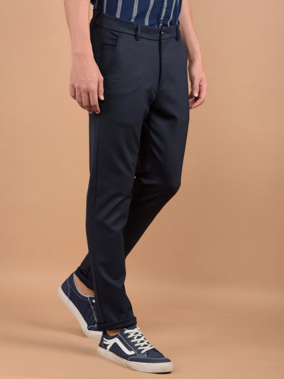 Navy Blue Trousers-Men Trousers-Crimsoune Club