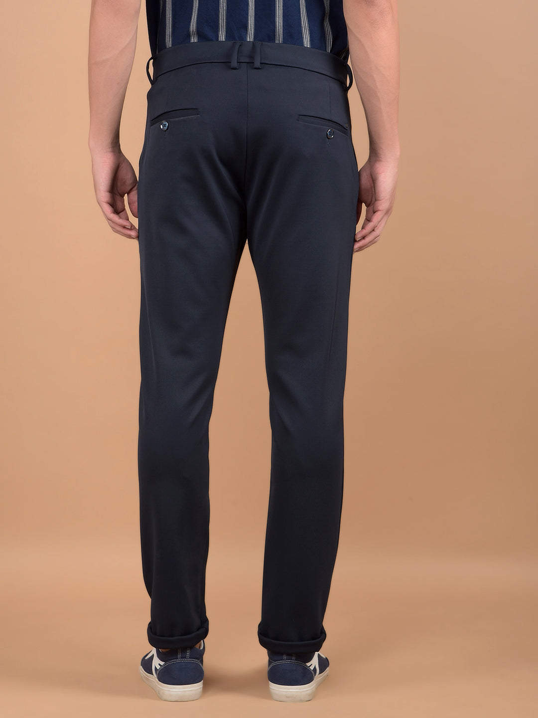 Navy Blue Trousers-Men Trousers-Crimsoune Club