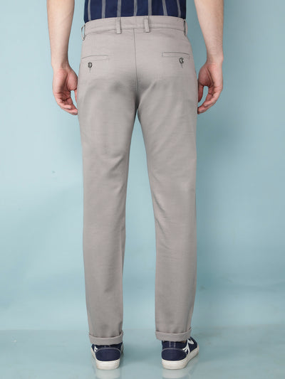 Grey Printed Chinos Trousers-Men Trousers-Crimsoune Club