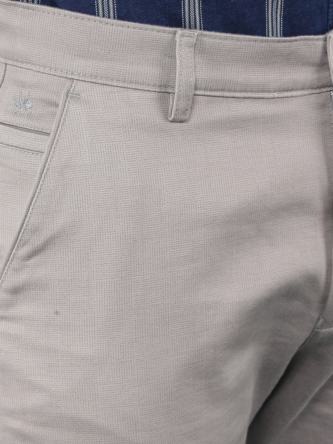 Grey Printed Chinos Trousers-Men Trousers-Crimsoune Club