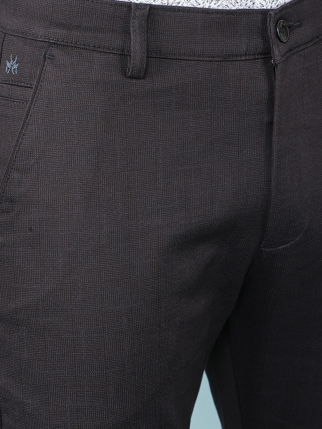 Black Printed Chinos Trousers-Men Trousers-Crimsoune Club