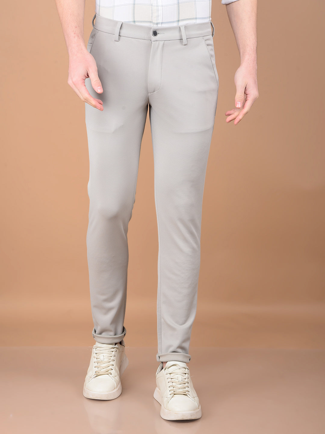 Grey Knitted Trousers-Men Trousers-Crimsoune Club