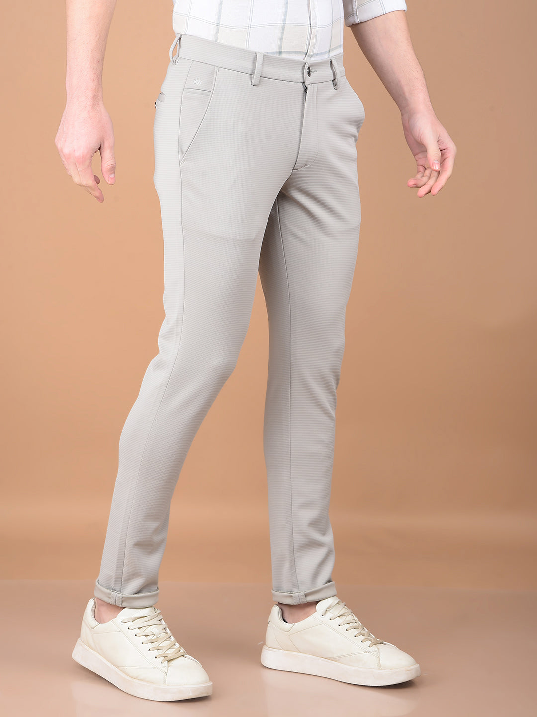 Grey Knitted Trousers-Men Trousers-Crimsoune Club