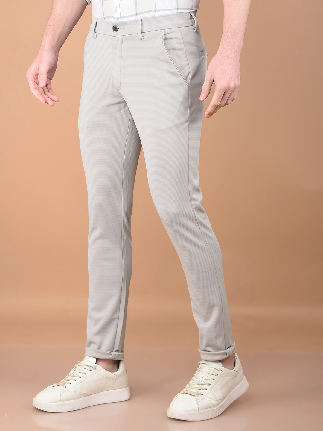 Grey Knitted Trousers-Men Trousers-Crimsoune Club