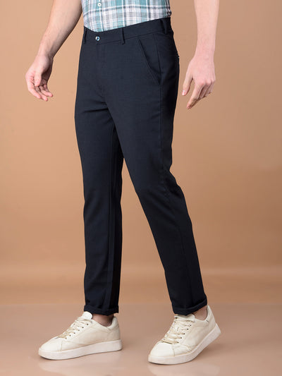 Navy Blue Printed Trousers