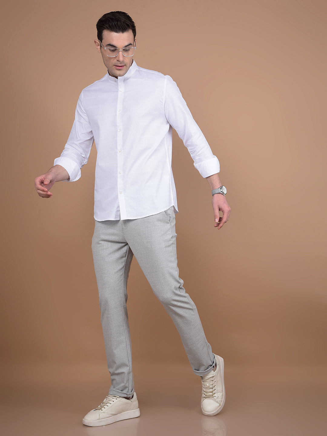 Grey Printed Trousers-Men Trousers-Crimsoune Club