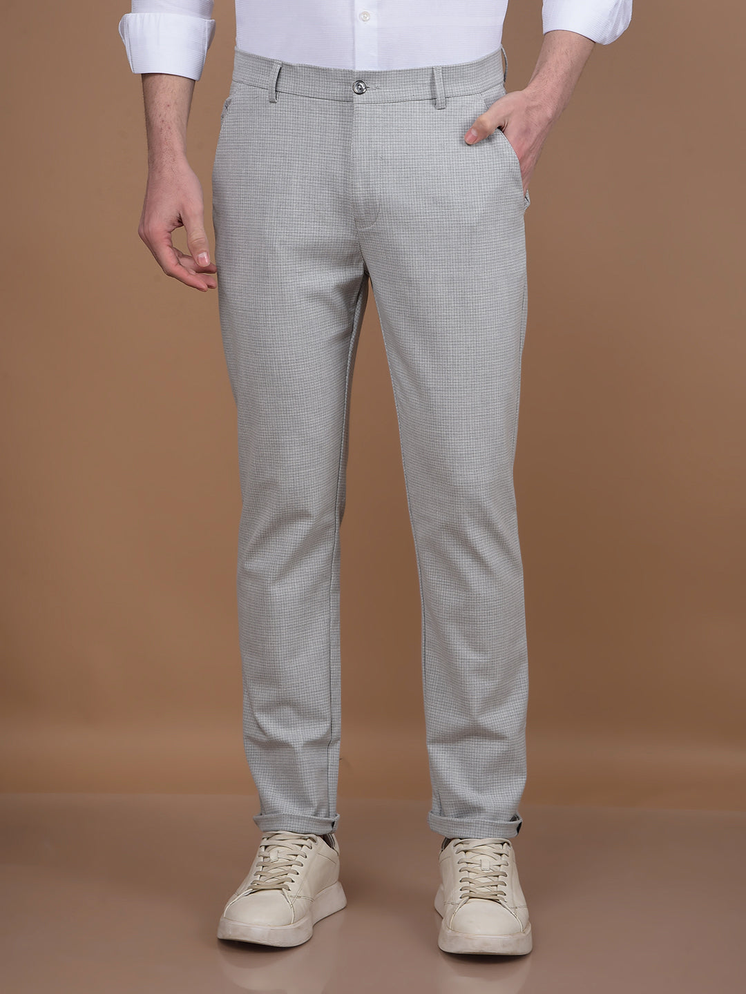 Grey Printed Trousers-Men Trousers-Crimsoune Club