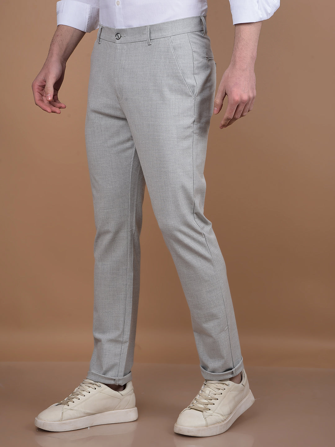 Grey Printed Trousers-Men Trousers-Crimsoune Club