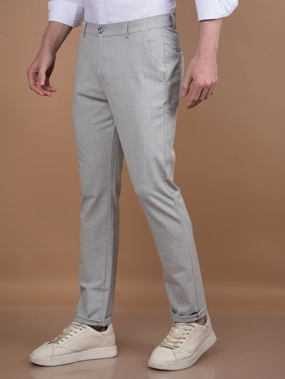 Grey Printed Trousers-Men Trousers-Crimsoune Club