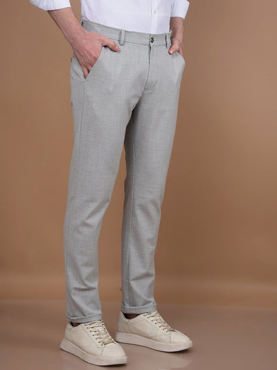 Grey Printed Trousers-Men Trousers-Crimsoune Club