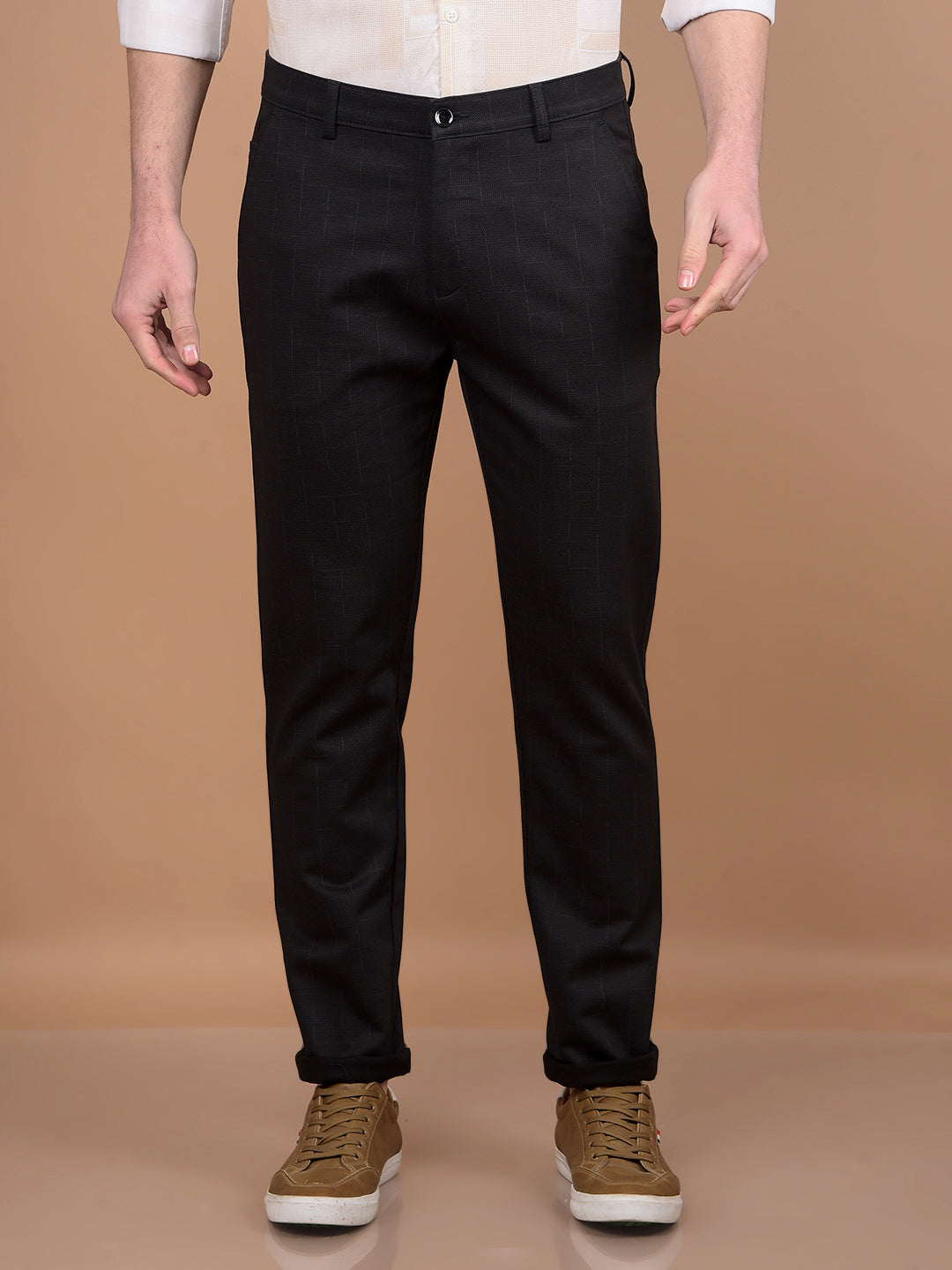 Black Printed Trousers-Men Trousers-Crimsoune Club