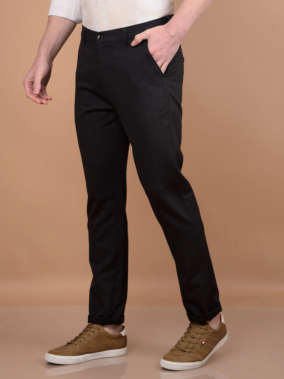 Black Printed Trousers-Men Trousers-Crimsoune Club