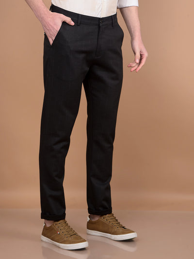 Black Printed Trousers-Men Trousers-Crimsoune Club