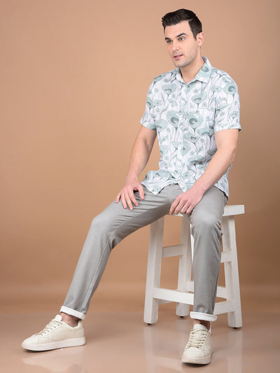 Grey Printed Trousers-Men Trousers-Crimsoune Club