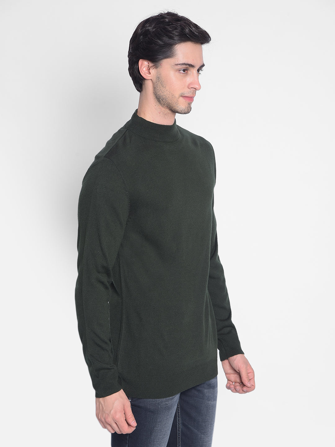 Olive Sweater-Men Sweaters-Crimsoune Club