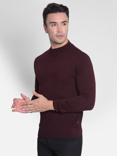 Maroon Sweater-Men Sweaters-Crimsoune Club