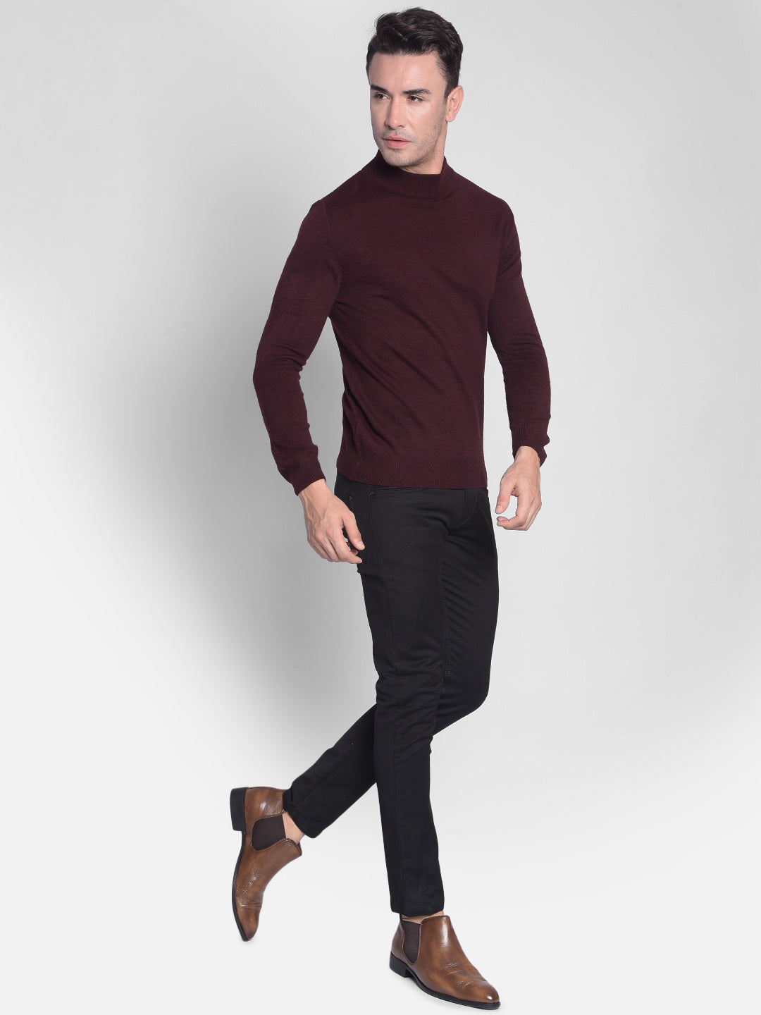 Maroon Sweater-Men Sweaters-Crimsoune Club