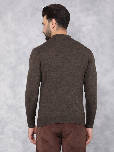 Brown Sweater-Men Sweaters-Crimsoune Club