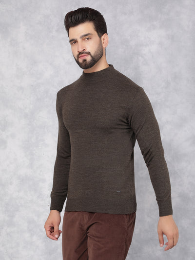 Brown Sweater-Men Sweaters-Crimsoune Club