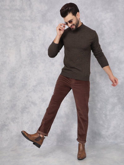 Brown Sweater-Men Sweaters-Crimsoune Club