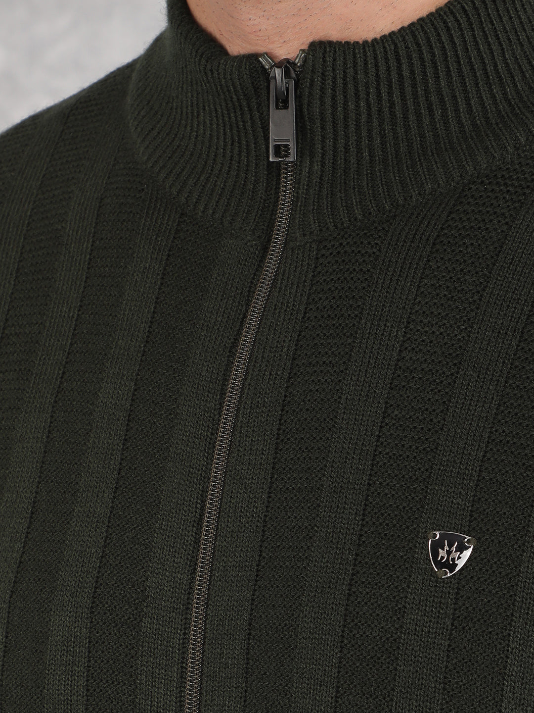 Green Printed Cardigan-Men Sweaters-Crimsoune Club