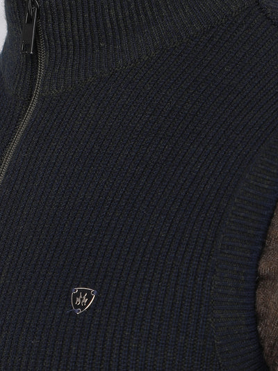 Olive Knitted Sleeveless Sweater-Men Sweaters-Crimsoune Club